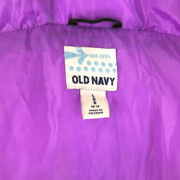 SOLD Old Navy Girls Puffer Jacket Large Black Hood - Picture 7 of 8
